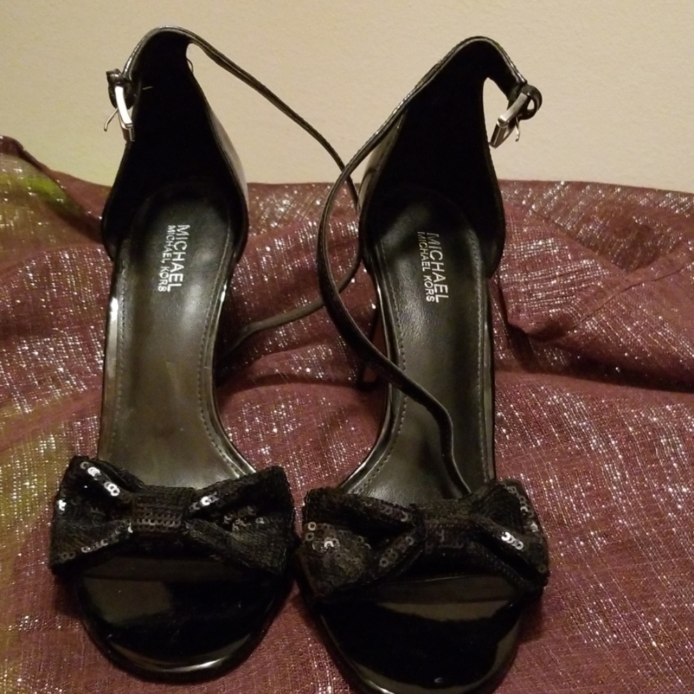 Sparkly bow heels michael kors